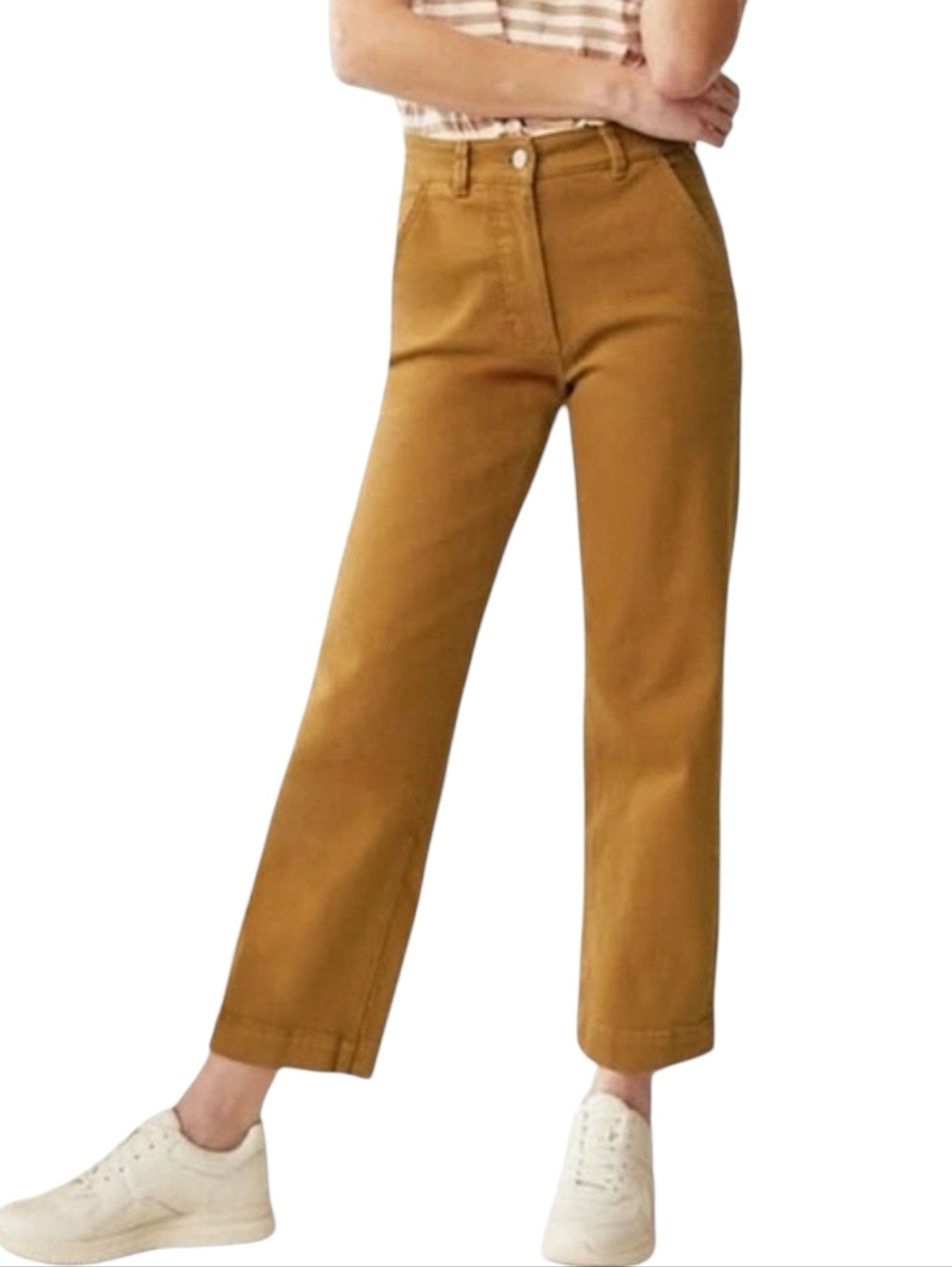 Everlane Golden Brown Cropped Straight Regular Pants